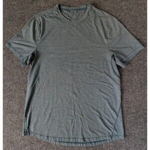 Lululemon Shirt Mens Size Medium Short Sleeve Athletic Gym Workout Blue T-Shirt
